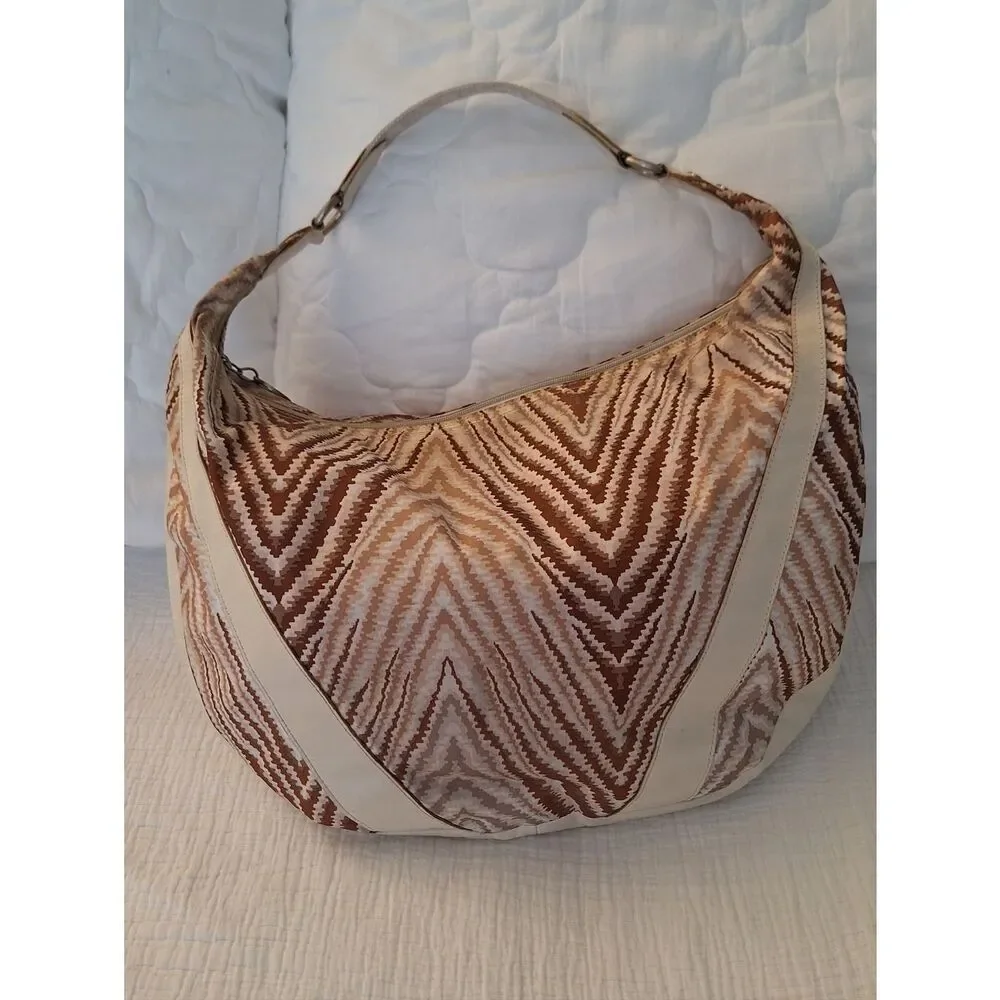 The Sports Sac Hobo Abstract Animal Print Tan Camel